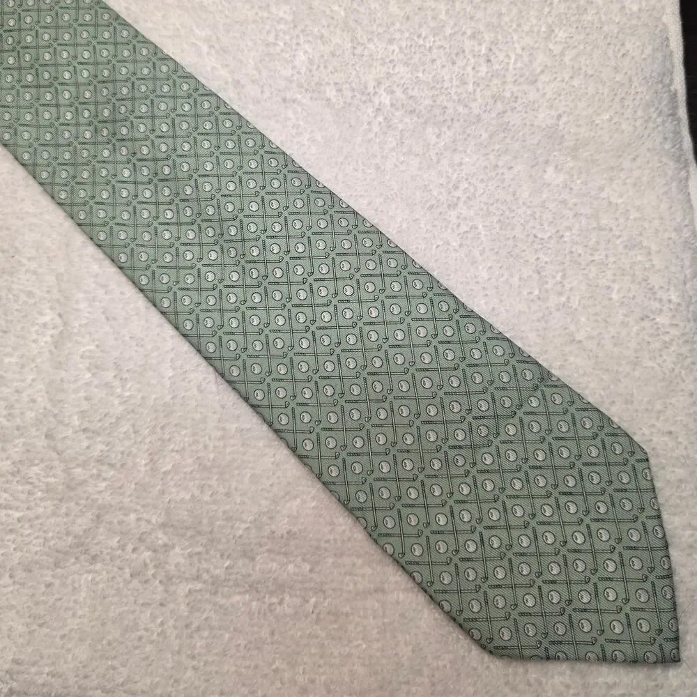 Vineyard Vines Martha's Vineyard green silk golf ball tee tie - 58